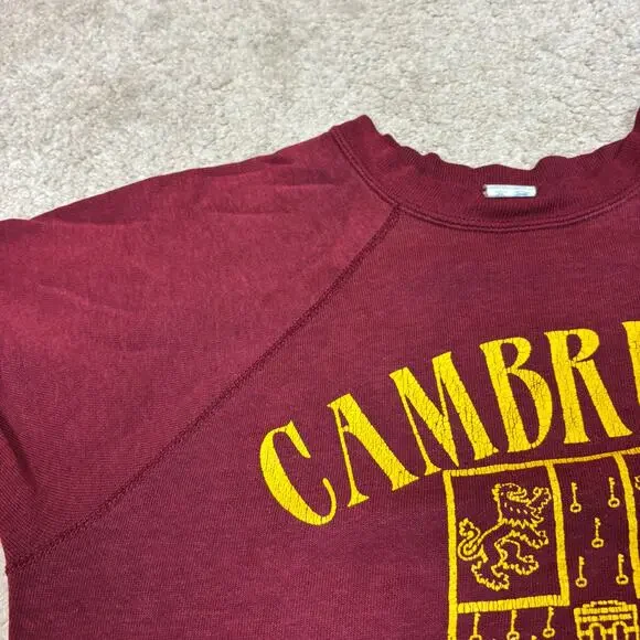 Vintage 80s Cambridge University Crest Raglan Crew Sweatshirt Men's M - Picture 8 of 13